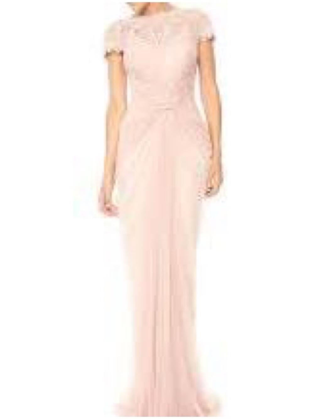 Adrianna Papell Blush Pink Lace-Detail Maxi Dress